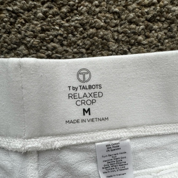 Talbots White Women’s Relaxed Crop - Picture 3 of 3
